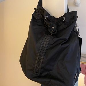 Black Lululemon bucket gym bag